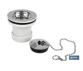 VÁLVULA LAVABO-BIDÉ 1 1/2 X 70 TAPÓN METÁLICO