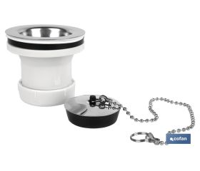 VÁLVULA LAVABO-BIDÉ 1 1/2 X 70 TAPÓN METÁLICO