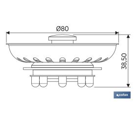 REJILLA FILTRO CESTA DESAGÜE TIPO ARAÑA Ø80 MM
