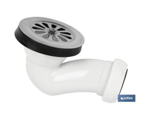 VÁLVULA SIFÓNICA PLATO DE DUCHA Ø60 CON SALIDA Ø32-40 Y REJILLA INOX.