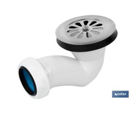 VÁLVULA SIFÓNICA PLATO DE DUCHA Ø60 CON SALIDA Ø32-40 Y REJILLA INOX.