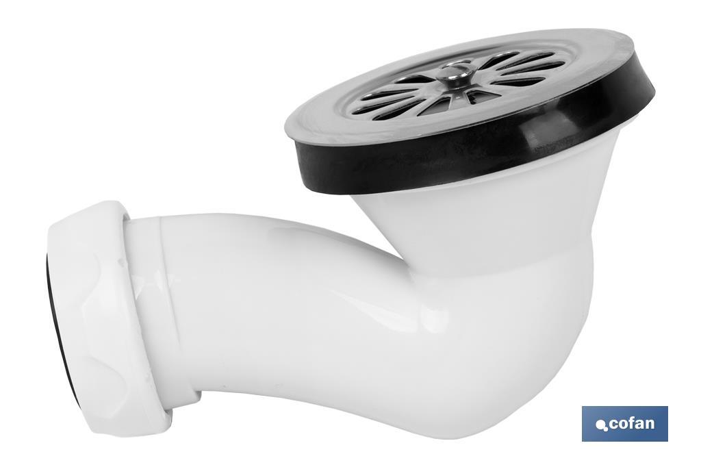 VÁLVULA SIFÓNICA PLATO DE DUCHA Ø60 CON SALIDA Ø32-40 Y REJILLA INOX.