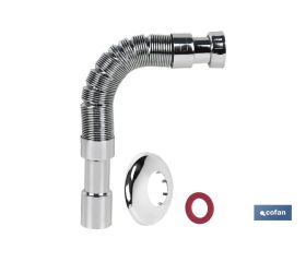 Tubo Flexible Metalizado | Longitud: 300-720 mm| Para Lavabo y Bidé | Medidas: 1 1/2 Ø32-40 mm o 2 2/2 Ø40-50 mm