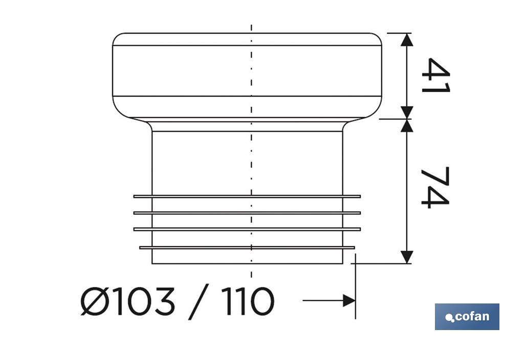 MANGUITO DE CONEXIÓN RECTO PARA INODORO Ø110 MM