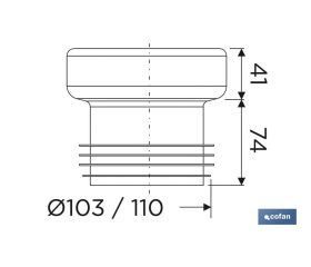MANGUITO DE CONEXIÓN RECTO PARA INODORO Ø110 MM