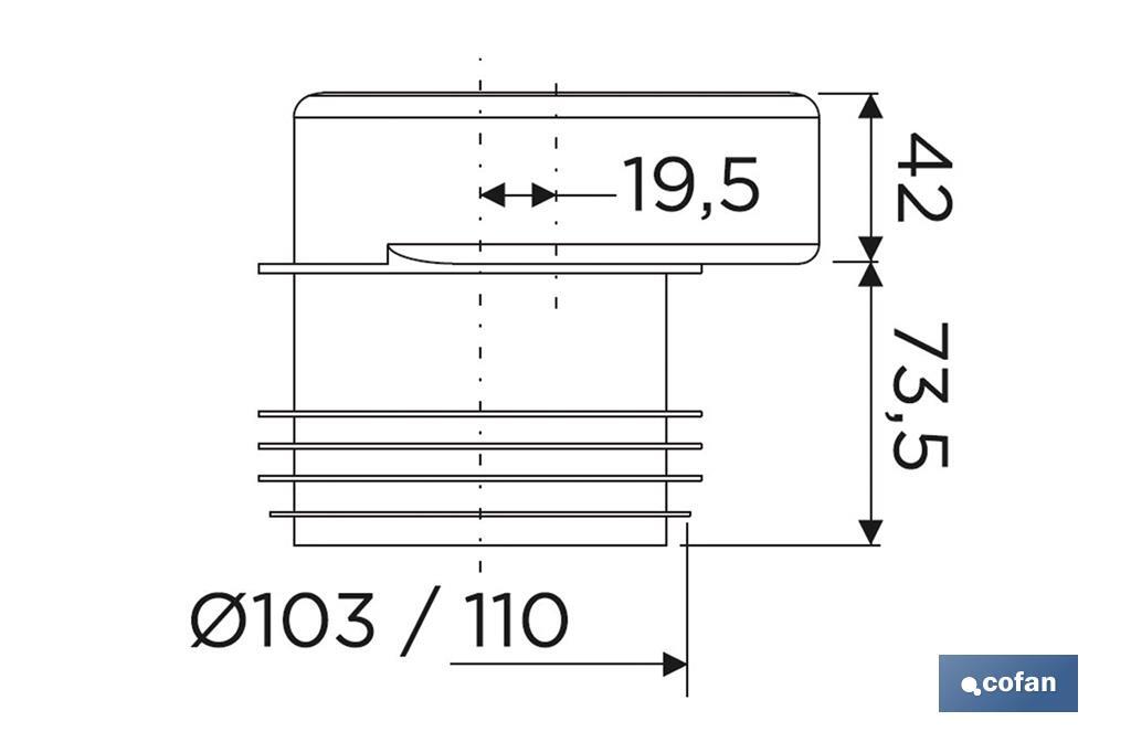 MANGUITO DE CONEXIÓN EXCÉNTRICO PARA INODORO Ø110 MM