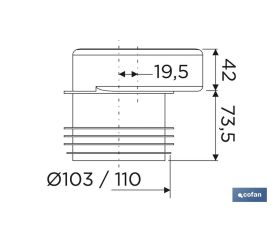 MANGUITO DE CONEXIÓN EXCÉNTRICO PARA INODORO Ø110 MM