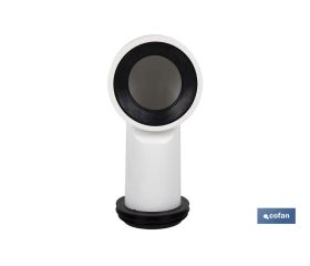 MANGUITO DE CONEXIÓN ACODADO 90° PARA INODORO CON GOMA LABIADA Ø110 MM