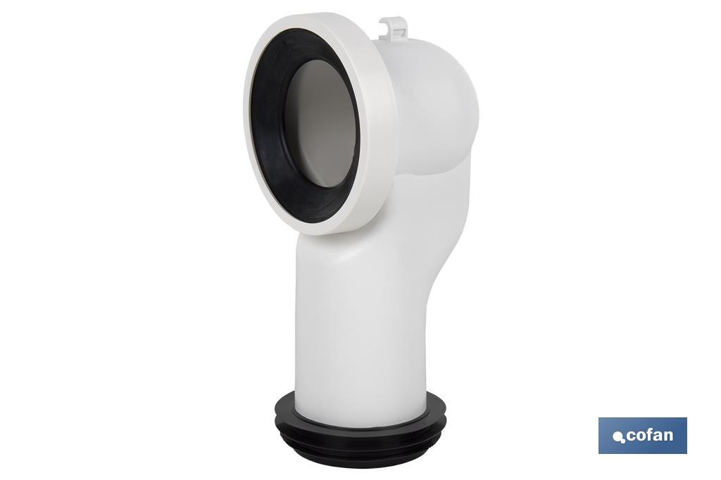 MANGUITO DE CONEXIÓN ACODADO 90° PARA INODORO CON GOMA LABIADA Ø110 MM