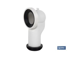 MANGUITO DE CONEXIÓN ACODADO 90° PARA INODORO CON GOMA LABIADA Ø110 MM