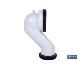 Manguito de Conexión | Manguito Acodado 45° para Inodoro | Incluye Goma Labiada Ø110 | Fabricado en Polipropileno