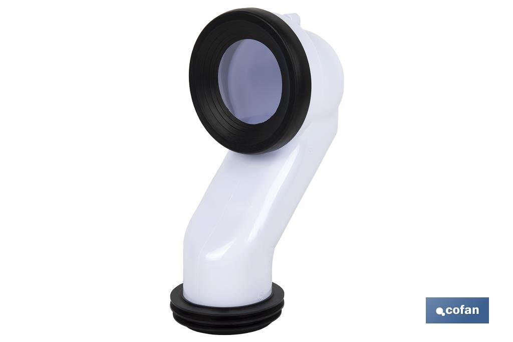 MANGUITO DE CONEXIÓN ACODADO 45° PARA INODORO CON GOMA LABIADA Ø110 MM