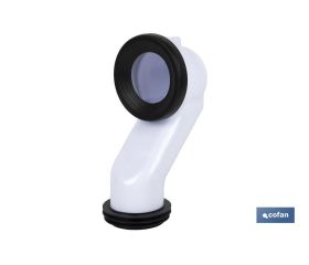 MANGUITO DE CONEXIÓN ACODADO 45° PARA INODORO CON GOMA LABIADA Ø110 MM