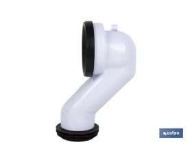 MANGUITO DE CONEXIÓN ACODADO 45° PARA INODORO CON GOMA LABIADA Ø110 MM