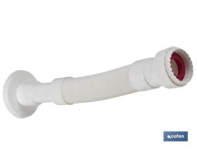 Tubo Flexible 1 1/2 con reductor 1 1/4 | Color Blanco | Medidas 330-690 mm | Para válvulas de lavabo-bidé o fregadero.