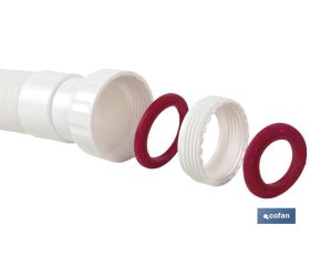 TUBO FLEXIBLE BLANCO 1 1/2 CON REDUCTOR 1 1/4 Ø32-40 330-690 MM