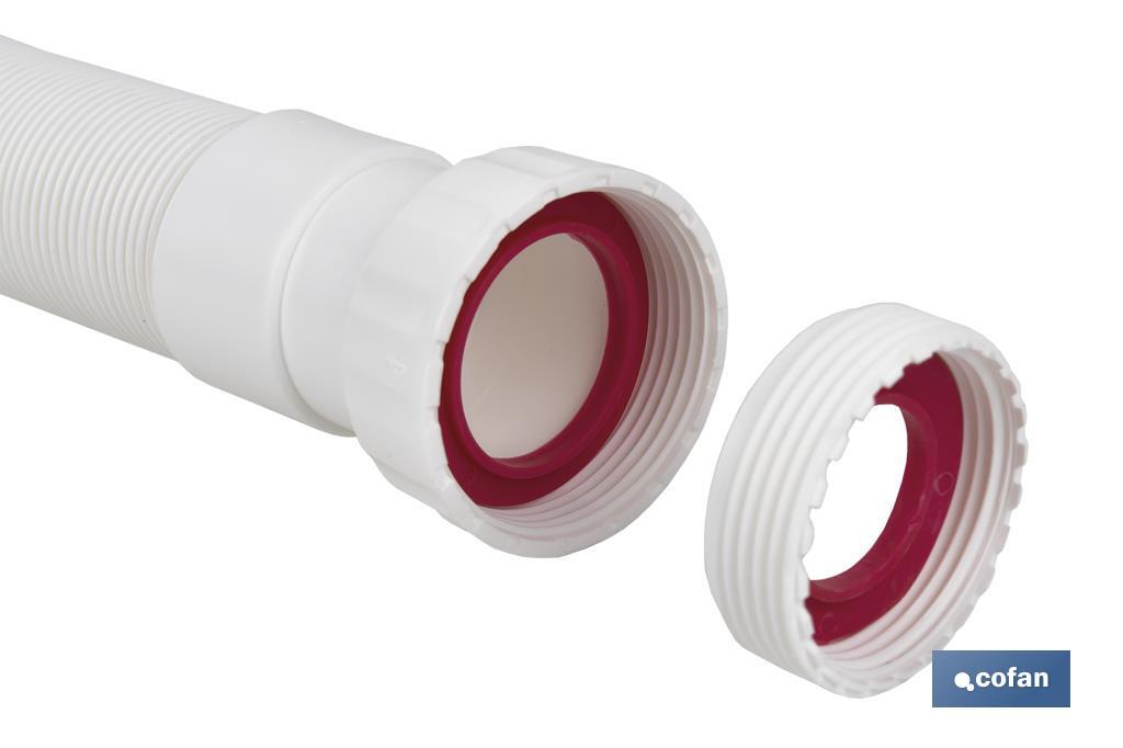 TUBO FLEXIBLE BLANCO 1 1/2 CON REDUCTOR 1 1/4 Ø32-40 330-690 MM