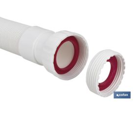 TUBO FLEXIBLE BLANCO 1 1/2 CON REDUCTOR 1 1/4 Ø32-40 330-690 MM
