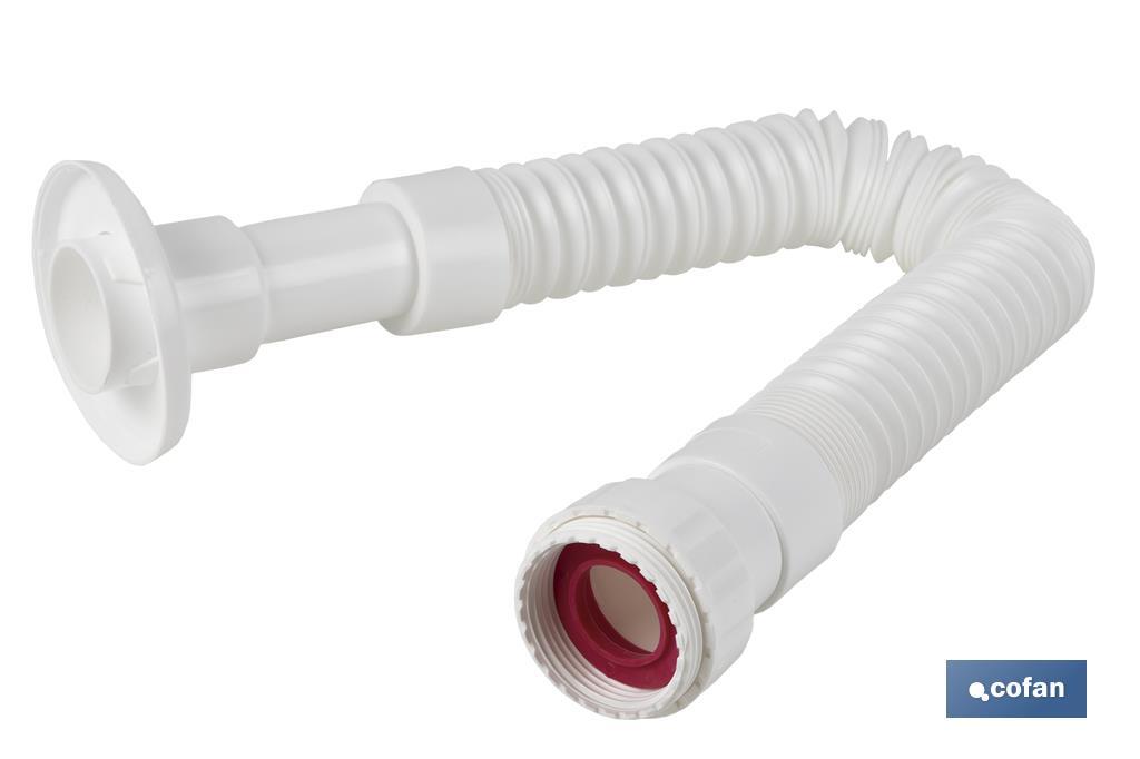 TUBO FLEXIBLE BLANCO 1 1/2 CON REDUCTOR 1 1/4 Ø32-40 330-690 MM