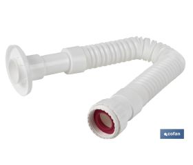 TUBO FLEXIBLE BLANCO 1 1/2 CON REDUCTOR 1 1/4 Ø32-40 330-690 MM