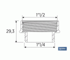 ADAPTADOR CONVERTIDOR 1 1/4 MACHO - 1 1/2 HEMBRA PARA TUBO FLEXIBLE