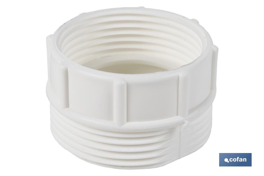 ADAPTADOR CONVERTIDOR 1 1/2 MACHO - 1 1/4 HEMBRA PARA TUBO FLEXIBLE