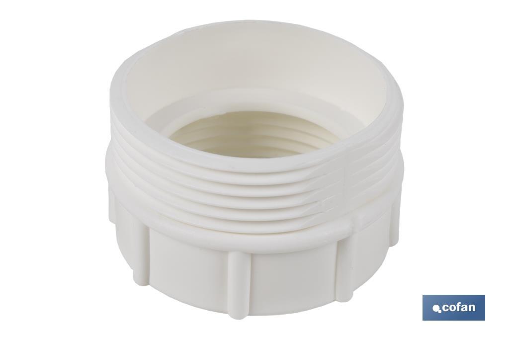 ADAPTADOR CONVERTIDOR 1 1/2 MACHO - 1 1/4 HEMBRA PARA TUBO FLEXIBLE