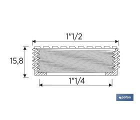 REDUCTOR 1 1/2 MACHO - 1 1/4 HEMBRA PARA TUBO FLEXIBLE