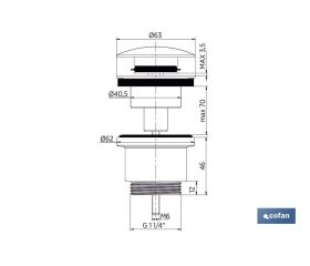 VÁLVULA CLICK-CLACK CON TAPÓN GRANDE Ø63 MM