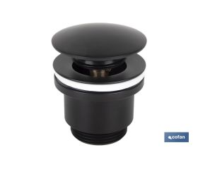 VÁLVULA CLICK-CLACK NEGRA CON TAPÓN GRANDE Ø63 MM