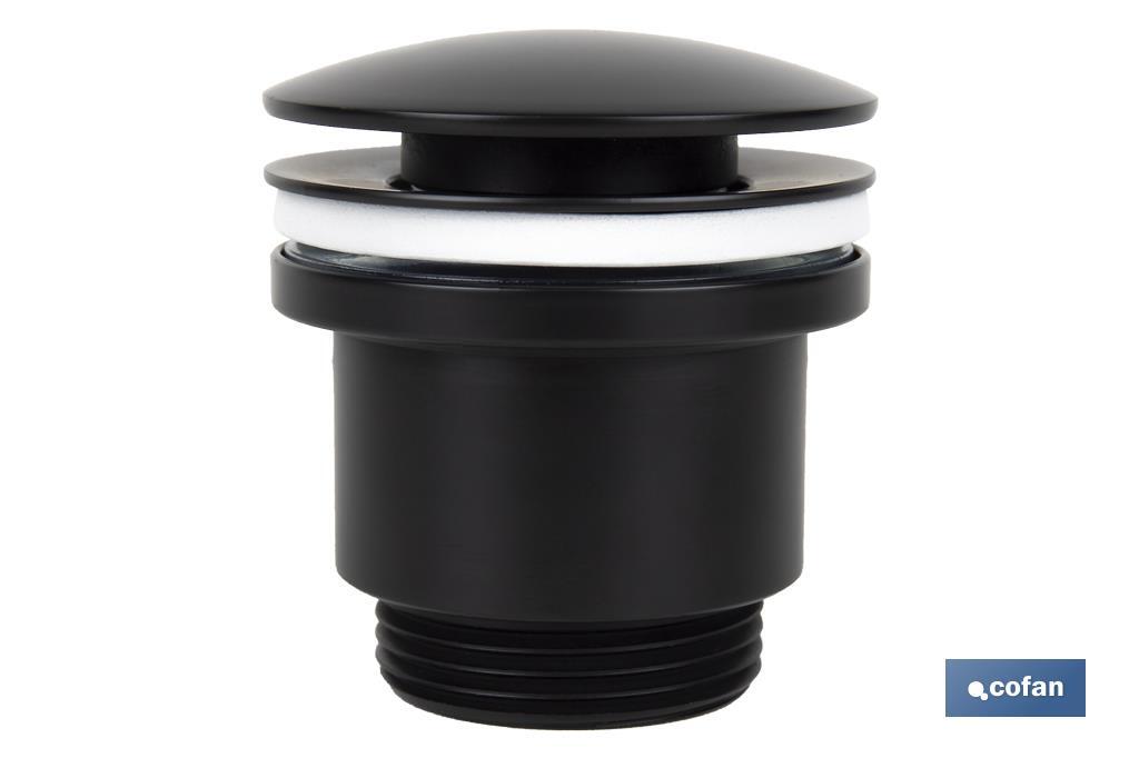 VÁLVULA CLICK-CLACK NEGRA CON TAPÓN GRANDE Ø63 MM