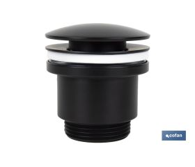 VÁLVULA CLICK-CLACK NEGRA CON TAPÓN GRANDE Ø63 MM