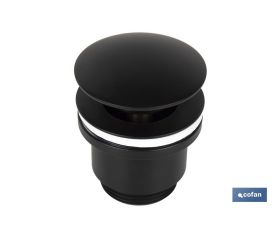 VÁLVULA CLICK-CLACK NEGRA CON TAPÓN GRANDE Ø63 MM