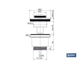 VÁLVULA CLICK-CLACK TAPÓN PEQUEÑO Ø37 MM