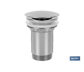 Válvula Click-Clack Larga | Fabricada en Latón Cromado |Rosca 1 1/4 | Incluye Tapón cromado grande de Ø63 mm