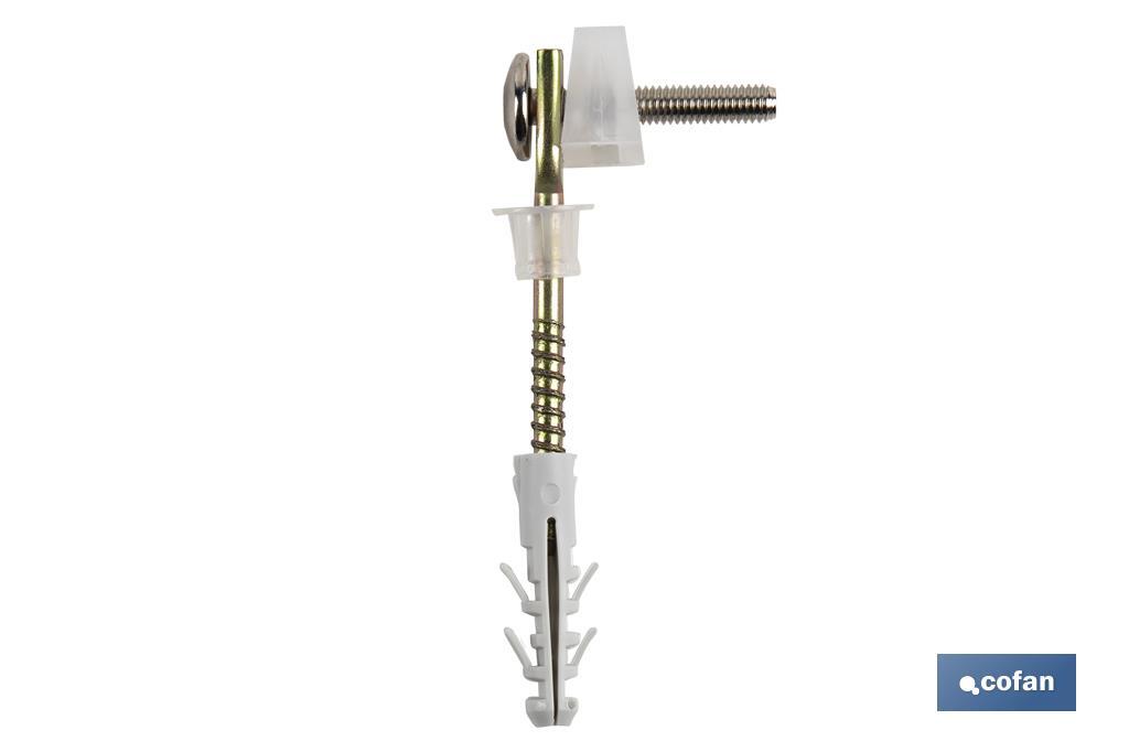 SET 2 PCS TORNILLOS HORIZONTALES FIJACIÓN INODORO 5 X 75