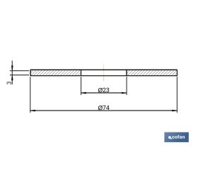 GOMA Ø23 x Ø74 x 3 MM CIERRE SIN CUELLO PARA DESCARGADOR CISTERNA BAJA