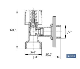 VÁLVULA DE ESCUADRA 1/2 x 3/4 VERTICAL LAVADORA