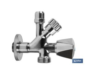 VÁLVULA DE ESCUADRA 1/2 X 3/4 X 3/8 MODELO COMBI