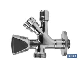 VÁLVULA DE ESCUADRA 1/2 X 3/4 X 3/8 MODELO COMBI