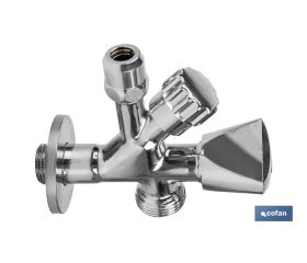 VÁLVULA DE ESCUADRA 1/2 X 3/4 X 3/8 MODELO COMBI