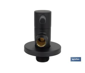 VÁLVULA DE ESCUADRA 1/2 x 3/8 MODELO LUX NEGRA