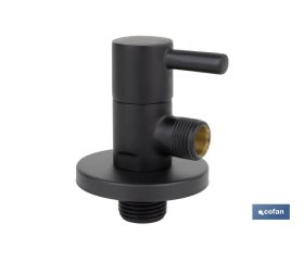 VÁLVULA DE ESCUADRA 1/2 x 3/8 MODELO LUX NEGRA