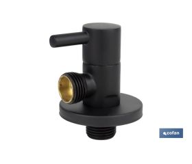 VÁLVULA DE ESCUADRA 1/2 x 1/2 MODELO LUX NEGRA