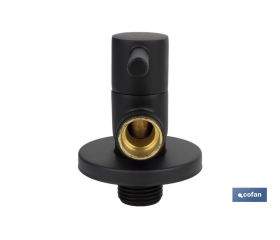 VÁLVULA DE ESCUADRA 1/2 x 1/2 MODELO LUX NEGRA