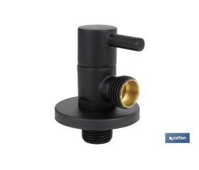 VÁLVULA DE ESCUADRA 1/2 x 1/2 MODELO LUX NEGRA