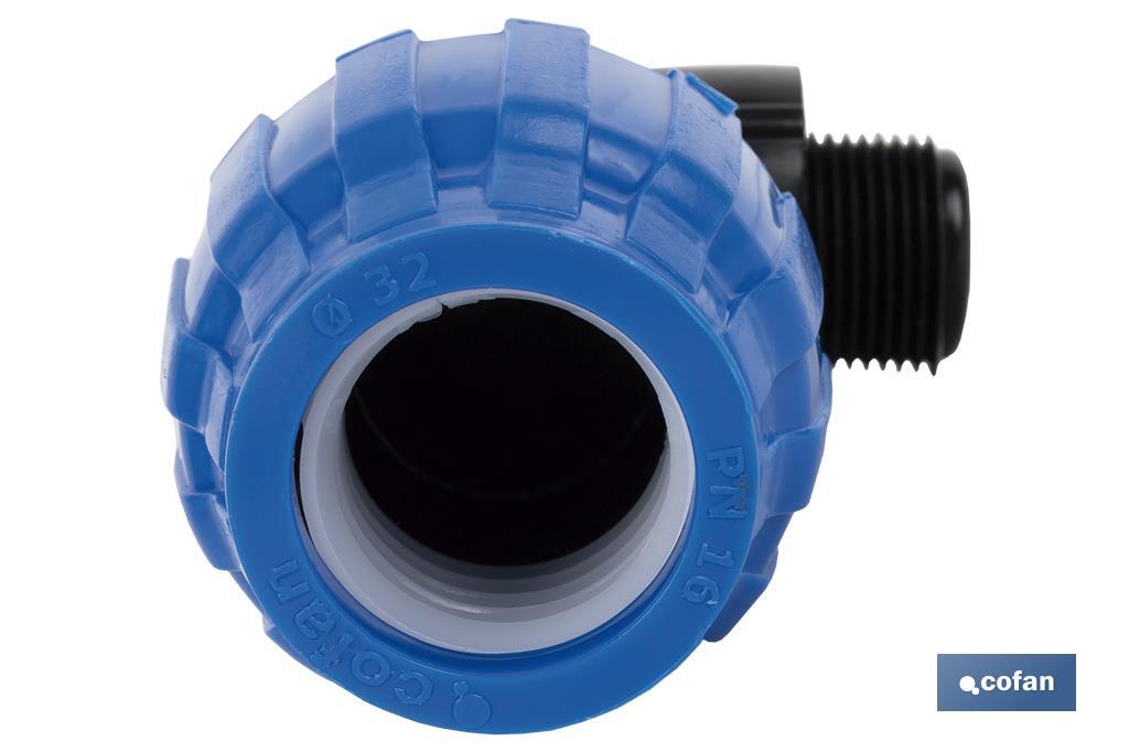 CODO 90° ROSCA MACHO PP PN16 20 X 1/2