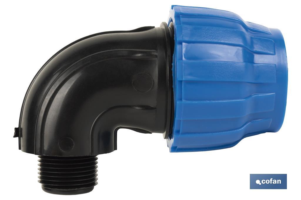 CODO 90° ROSCA MACHO PP PN16 20 X 1/2