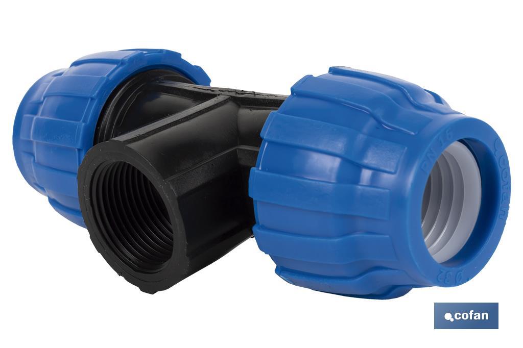 TE 90° ROSCA HEMBRA PP PN16 20 X 1/2 X 20