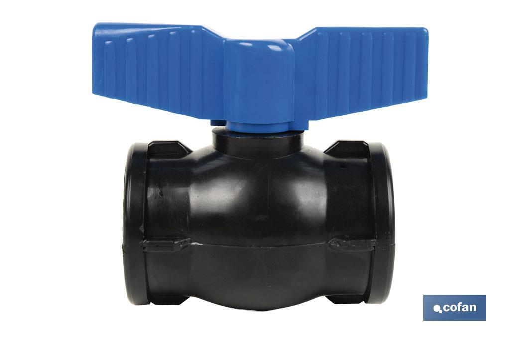 VÁLVULA DE BOLA ROSCA H-H PP PN16 1 1/2 X 1 1/2